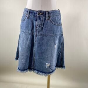 Vintage y2k paris blues denim skirt